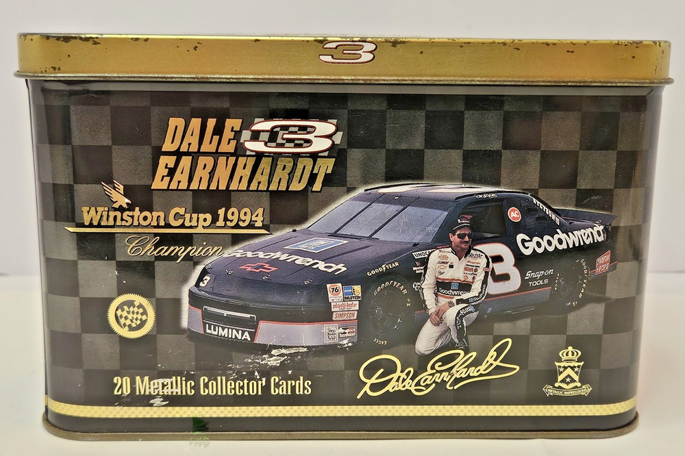 Dale Earnhardt Winston Cup 1994 Champion 20 Metallic Collector Cards in Tin